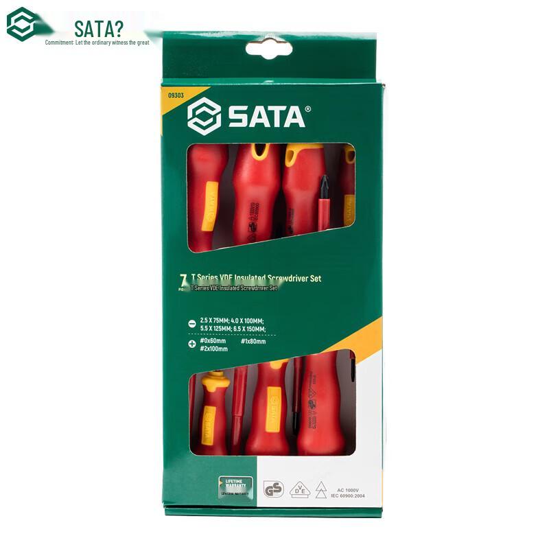 SATA 09303 7-Piece T-Series VDE Insulated Screwdriver Set 7-piece