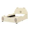 Bear Bed Shape Cartoon with Slide Ladder Ergonomic Design Strong Girl Load Bearing Wood Slat Support Bedroom Furniture