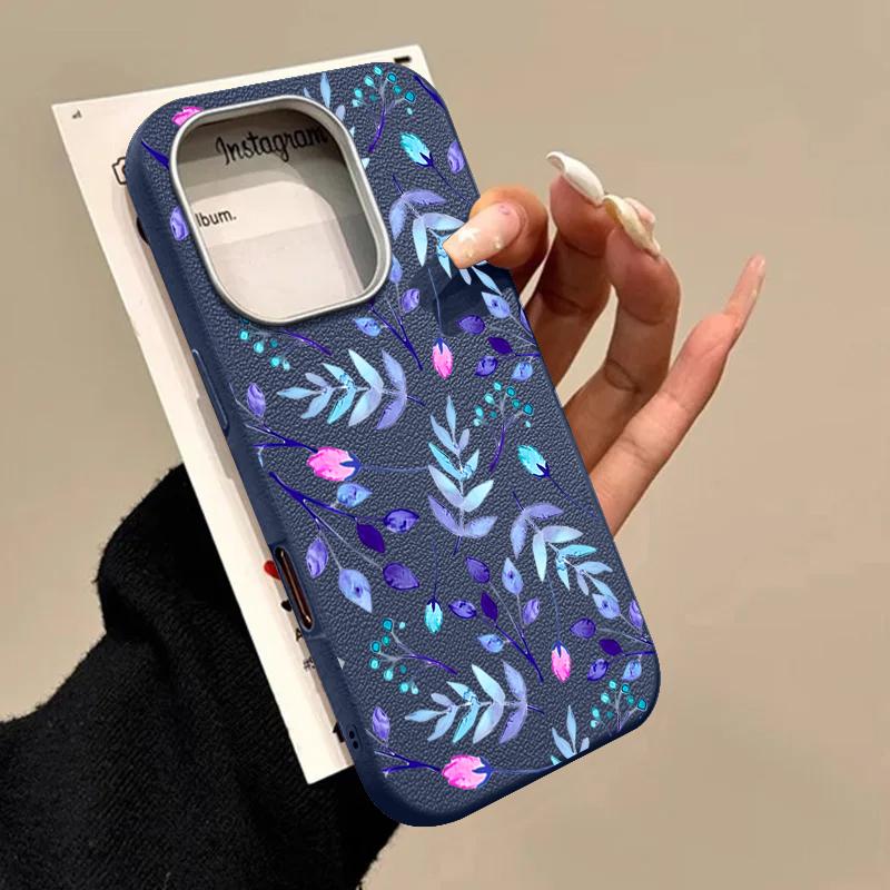Texturovaný TPU kryt se vzorem květin pro iPhone 16 16e 15 Pro Max 14 13 12 11 Nárazuvzdorný Měkký Silikonový Kryt na Telefon