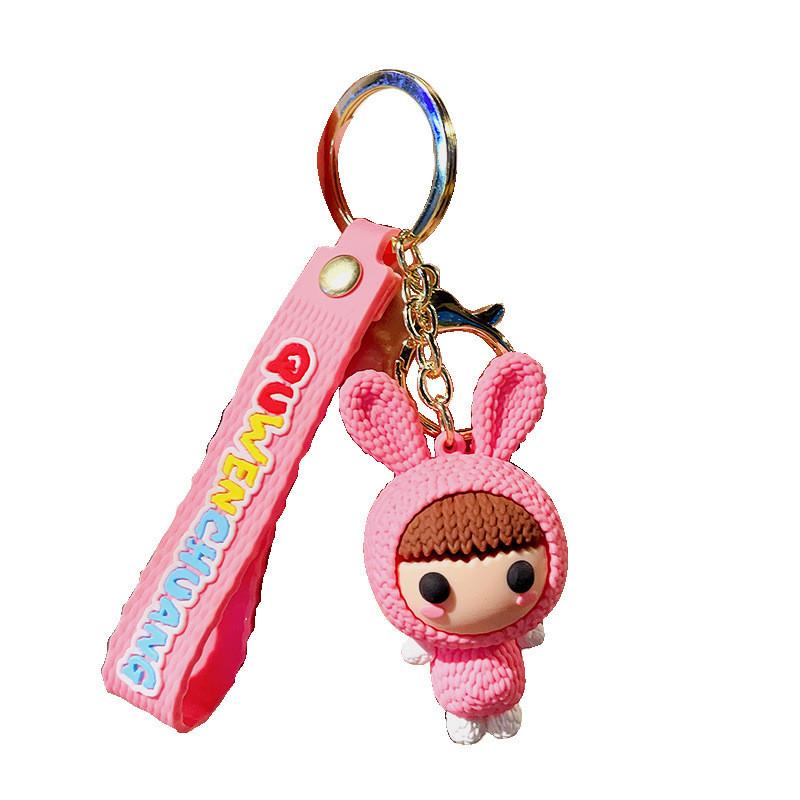 Maruko Yarn Creative Keychain Sweet Couple Bag Car Key Gift Accessory