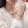 Tichya Red Agate Horseshoe Buckle Necklace, Women's S925 Sterling Silver, Chinese Style Niche Coin Collarbone Chain