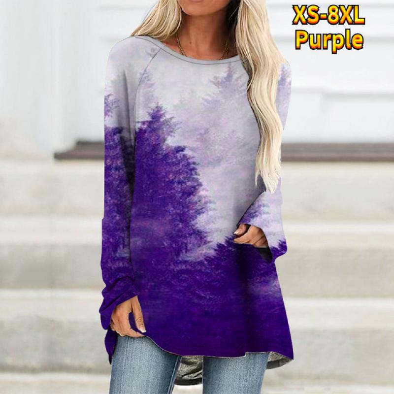 Классический изысканный женский повседневный свободный топ с круглым вырезом и длинным — фото 13