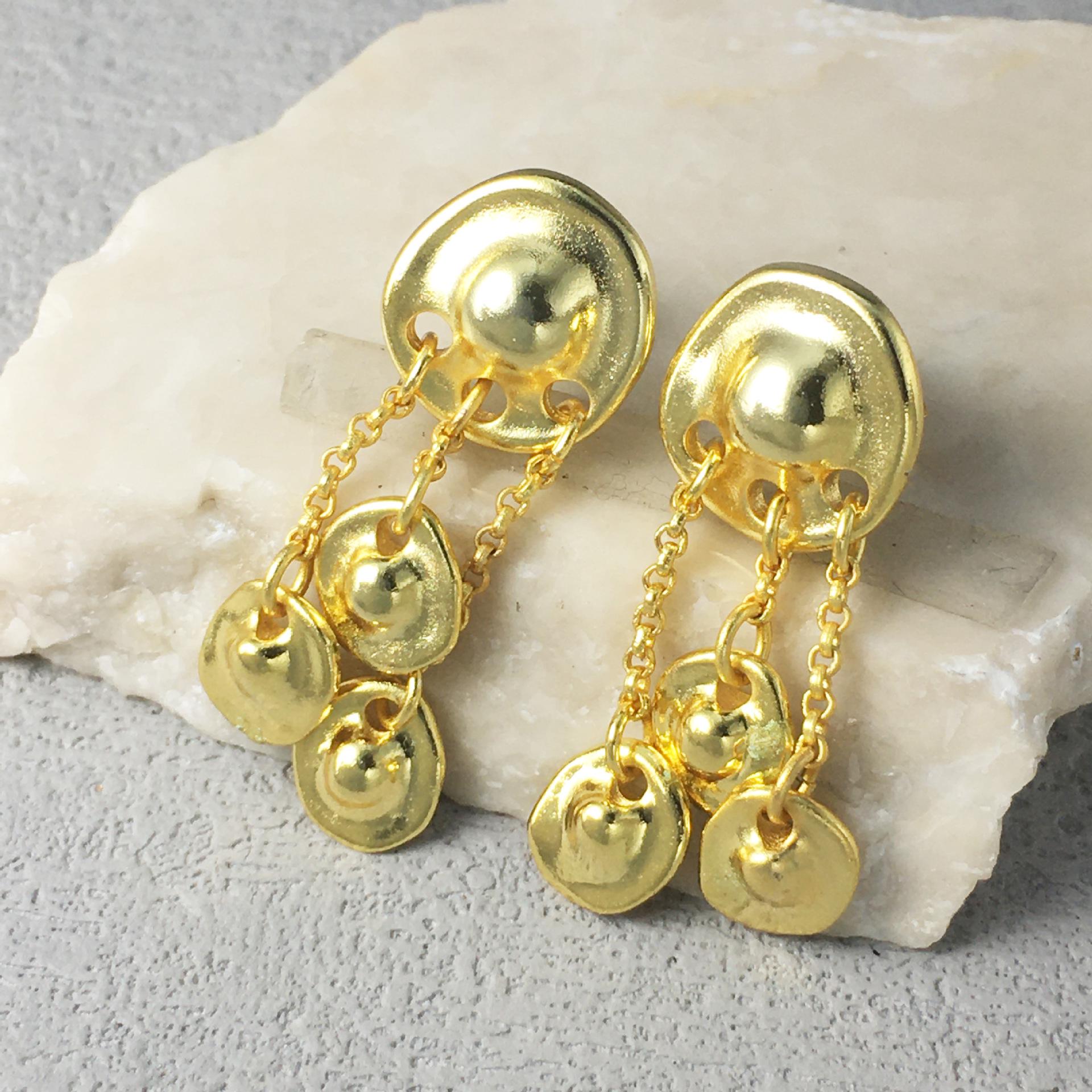 Gold Plated Geometric Earrings - Spanish UNode50 Jewelry Gift for Girlfriend Gold Plated