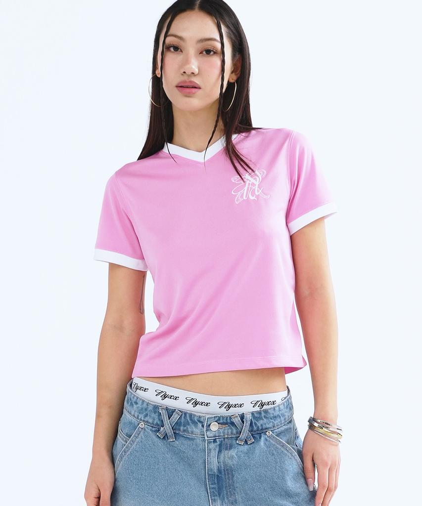 NYXX V-Neck Ringer Tee Pink