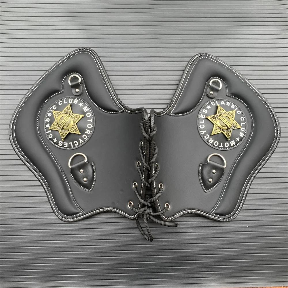 Universal Motorcycle Heat Saddle Shield PU Leather Engine Cover Deflectors For Touring Road Glide Sportster Softail Heat Shield