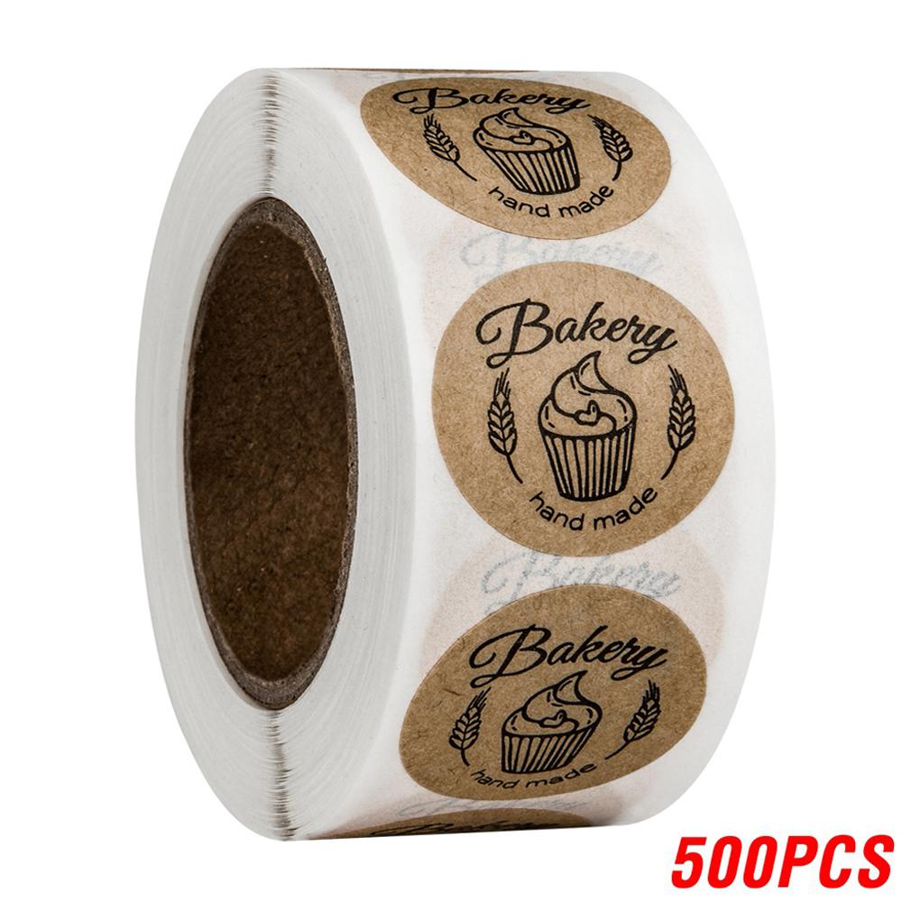 100-500 Stück Aufkleber Stilvolle Donut-Aufkleber 8 Designs Lecker aussehende Handgemachte weiße Etiketten-Aufkleber für Kuchen Brot Backen