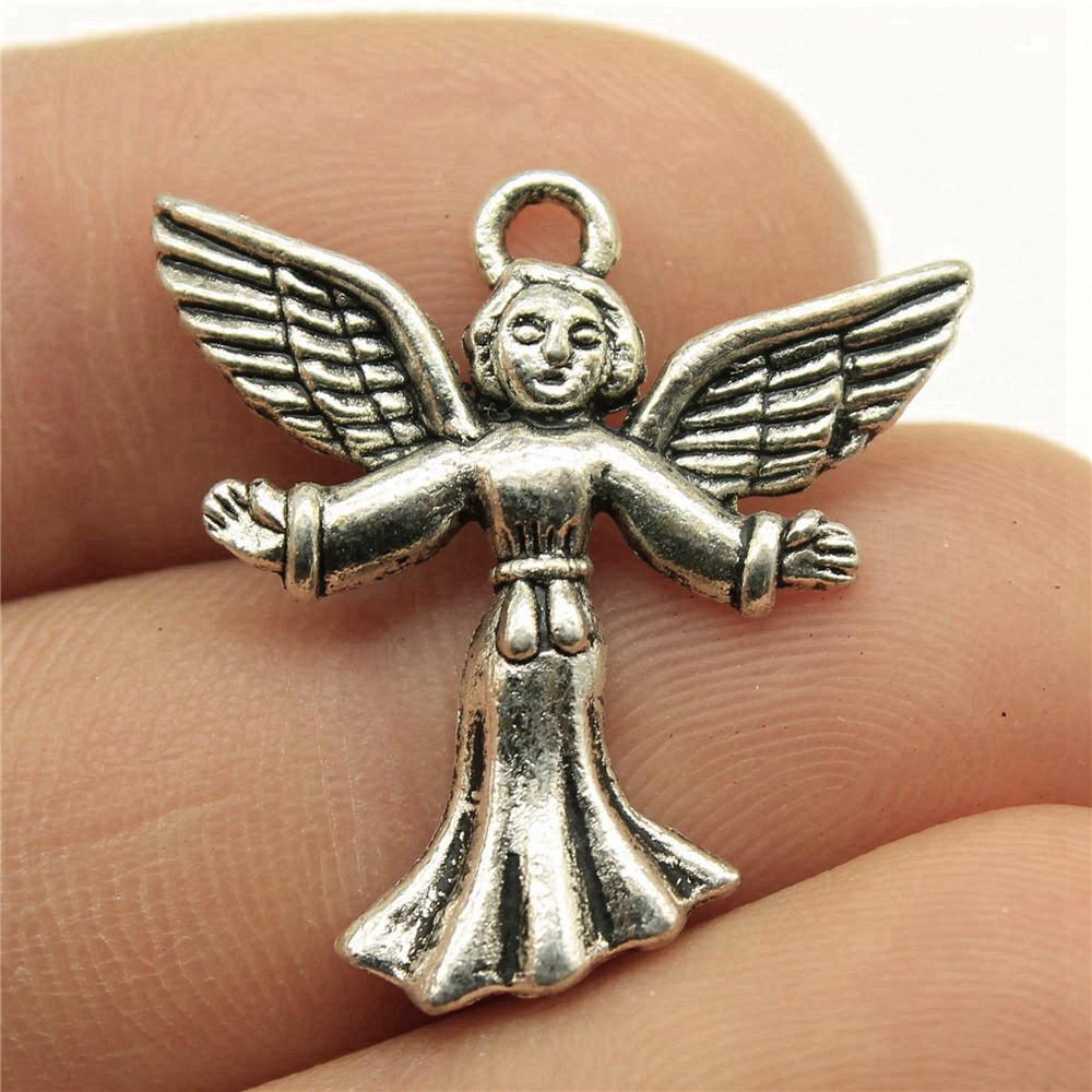 

Подвеска в виде ангела, Женские украшения, Массивные этнические детали и компоненты A14-10pcs-25x24mm