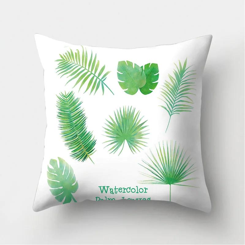 Tropical Palm Leaf Coniferous Decorative Double-Sided Polyester Cushion Cover Pineapple Yellow Green Car Throwing Pillowcase