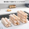 Egg Crate for Refrigerators, Automatic Rolling Design, Holds 28 Eggs, Two-Tier, Transparent, Egg Rack, 32.5cm x 16.5cm x 9cm
