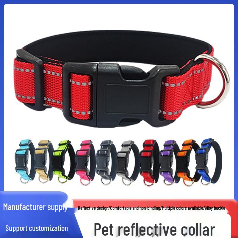 Adjustable Nylon Reflective Dog Collar - Anti-Choke, Double Layer, Multi-Color, Luminous Safety Extra Small розовый