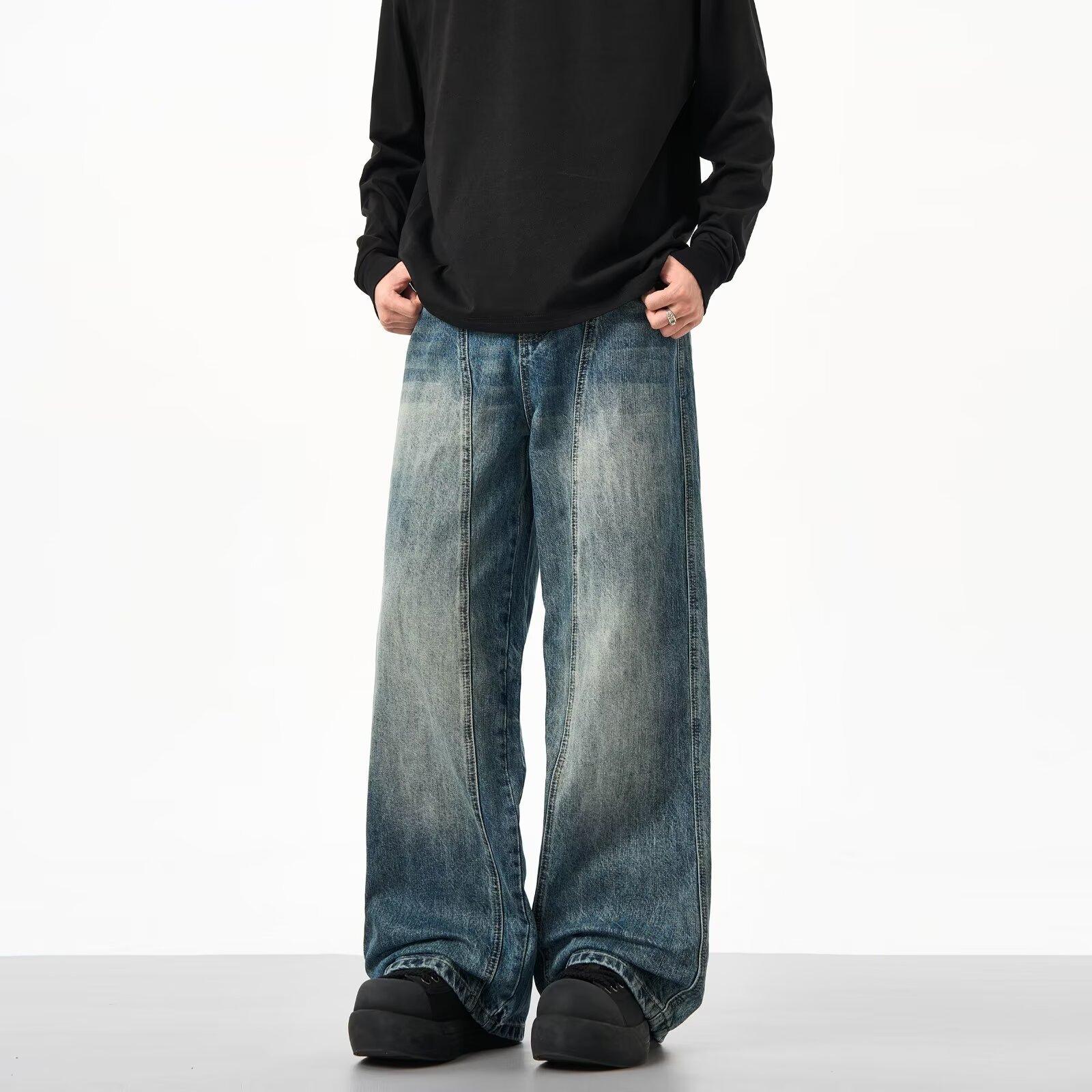 Джинсы JYL Унисекс Bootcut Американский Винтаж Нишевые Модные Премиум High-Street Деним S