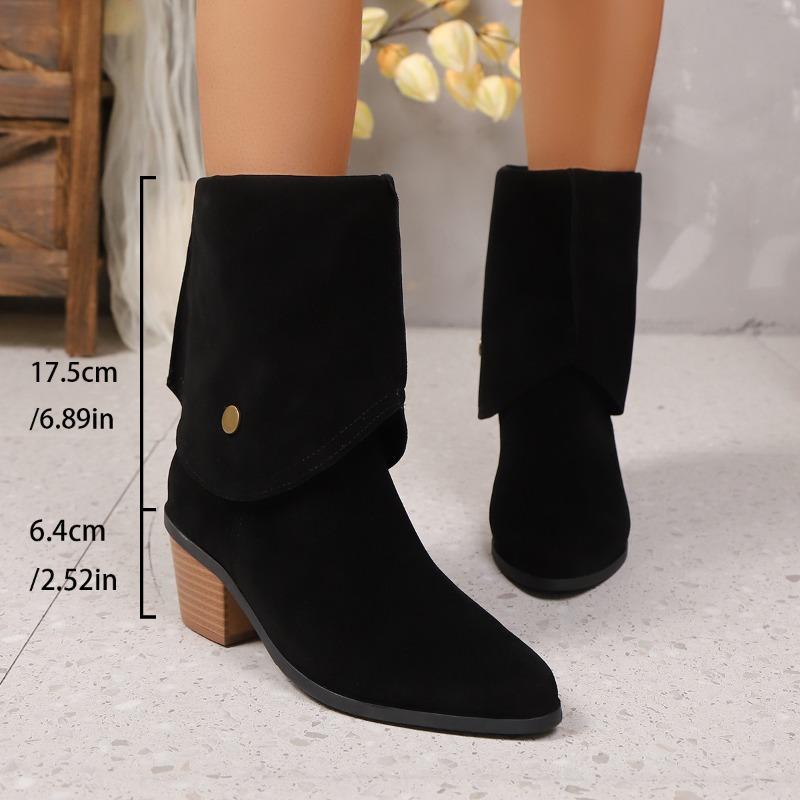 Women's long boots autumn and winter new pointed thick heels two wear one-pedal women's boots
