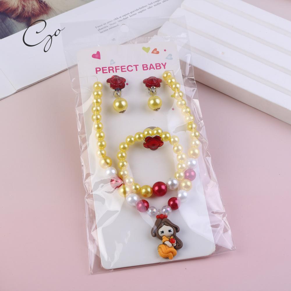 Baby Girl Unicorn Necklace Bracelet Set Dress Up Princess Pretend Play Necklace Bracelet Jewelry Gift for Toddlers Kids