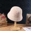 Hat Soft Women's Winter Bucket Hat Felt Lamb Wool for Girl Autumn and Winter Fashion Fur Panama Hip Hop Hat Off White Cap