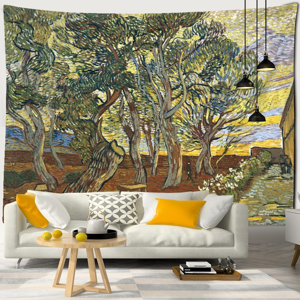 Watercolor Painting Tapestry Wall Hanging Art Bedroom Living Room Wall Decor Background Fabric Aesthetics Home Decor Tapestry