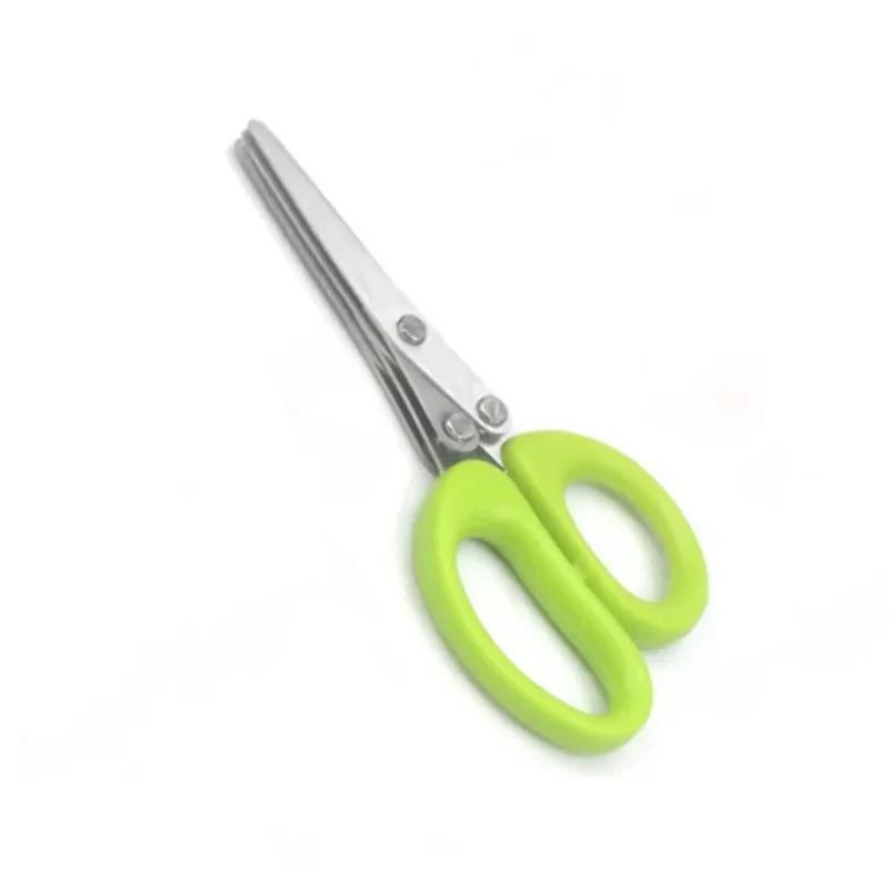 Tesoura de Cozinha Multicamadas Aço Inoxidável Cortador de Vegetais Cebolinha Ervas Algas Temperos Ferramenta de Cozinha Cortar Acessórios de Cozinha