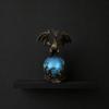 Dragon Statue with Ball, Dark Style Dragon Figurine, USB Powered Desktop Dragon Lamp Ornaments, Fantasy Gift for Men & Dragon Lovers