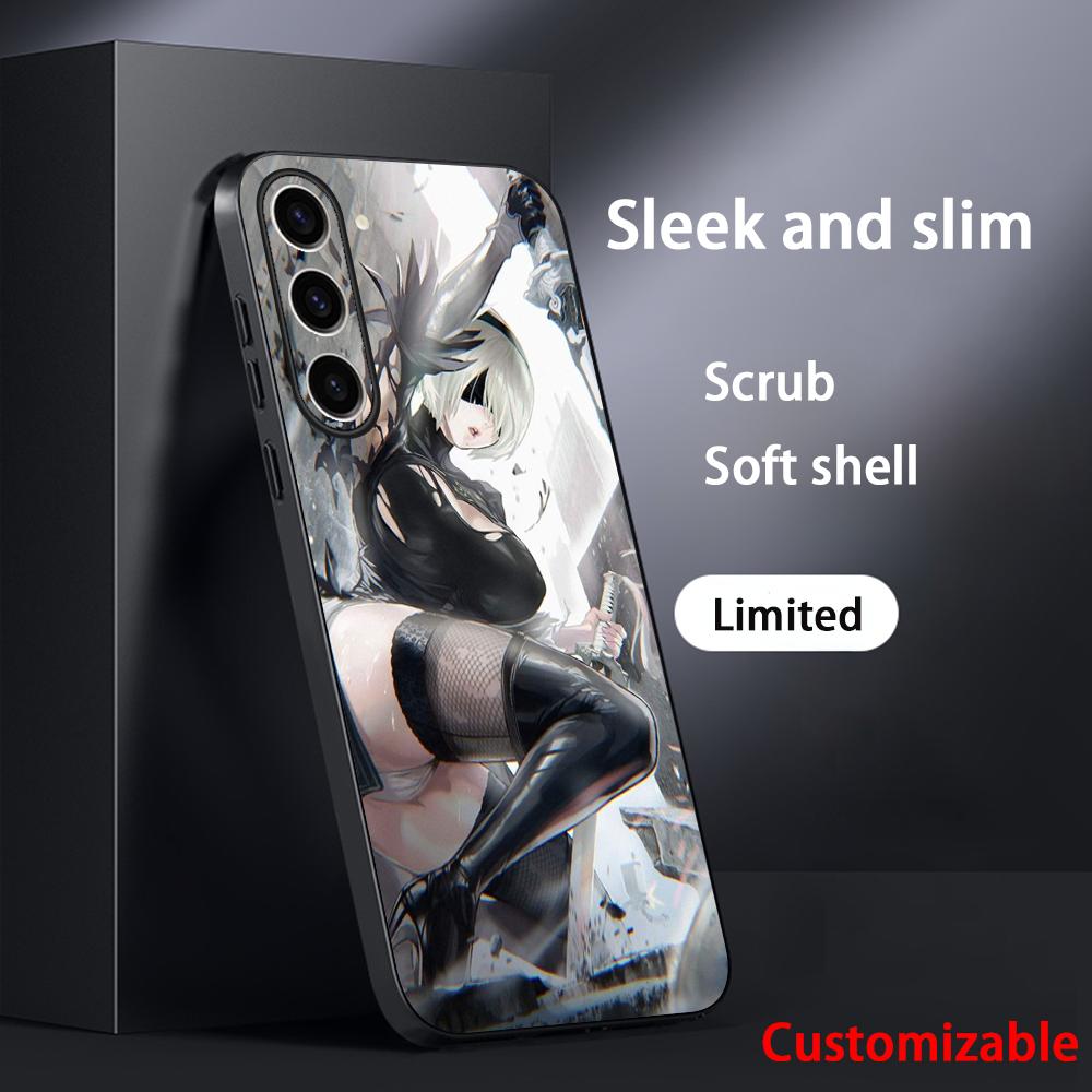 Nier automata sexy game girl pattern Phone Case For Samsung Galaxy S25 S24 S23 S22 S21 S20 Plus Ultra Note20 Soft Black