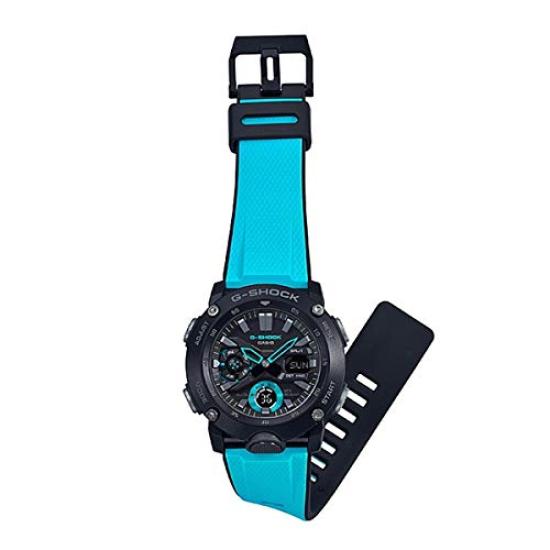 CASIO G-SHOCK Men's GA-2000 Series Carbon Core Guard Black X Blue Black Blue Band Exchangeable GA-2000-1A2 Watch