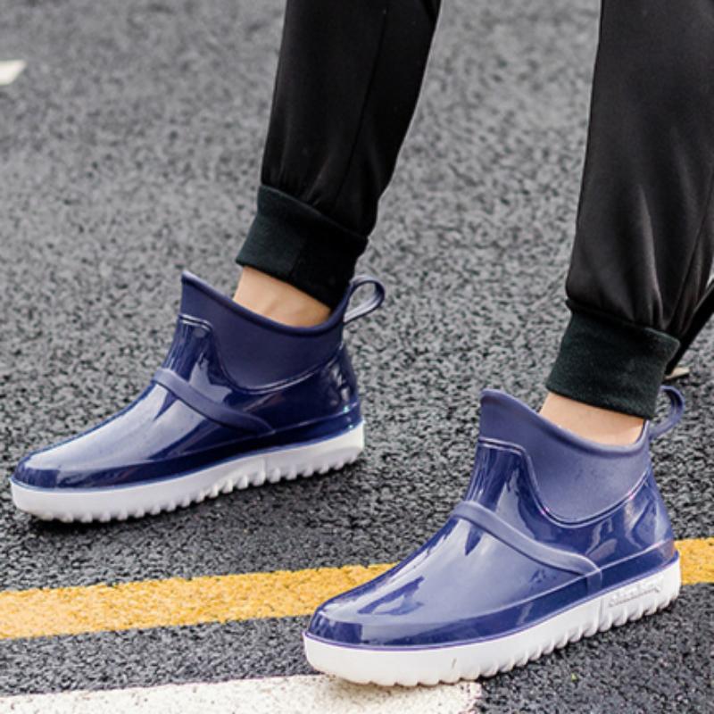 Kalosze Męskie Modne Buty do Wody Cztery Pory Roku Kalosze Outdoorowe Krótkie Cholewki Buty Robocze Wodoodporne Antypoślizgowe Niskie Gumowe Buty