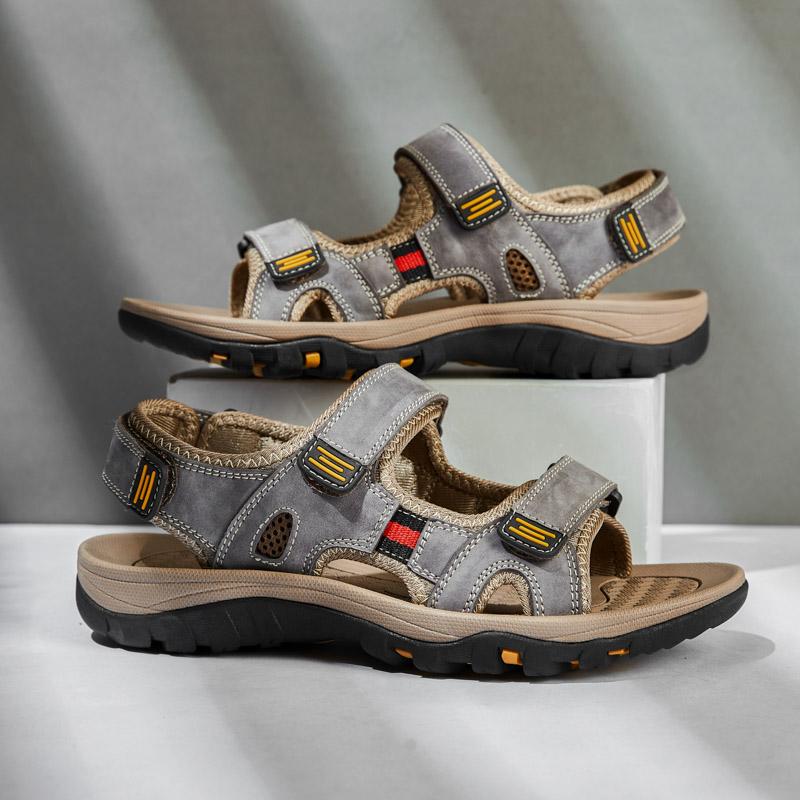 Letnie Męskie Sandały ze Skóry Naturalnej w Dużych Rozmiarach Męskie Sandały Plażowe Sandały Outdoorowe dla Mężczyzn