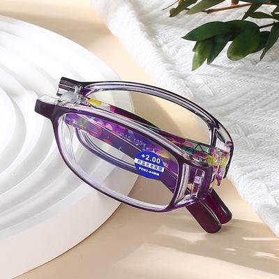 Modieuze en handige leesbrillen voor mannen, elegante bedrukte opvouwbare anti-blauw licht presbyopiebrillen voor vrouwen