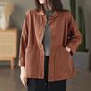 Women's Spring Solid Color Vintage Jacket Fall Loose Casual SimpleSingle Breasted Top