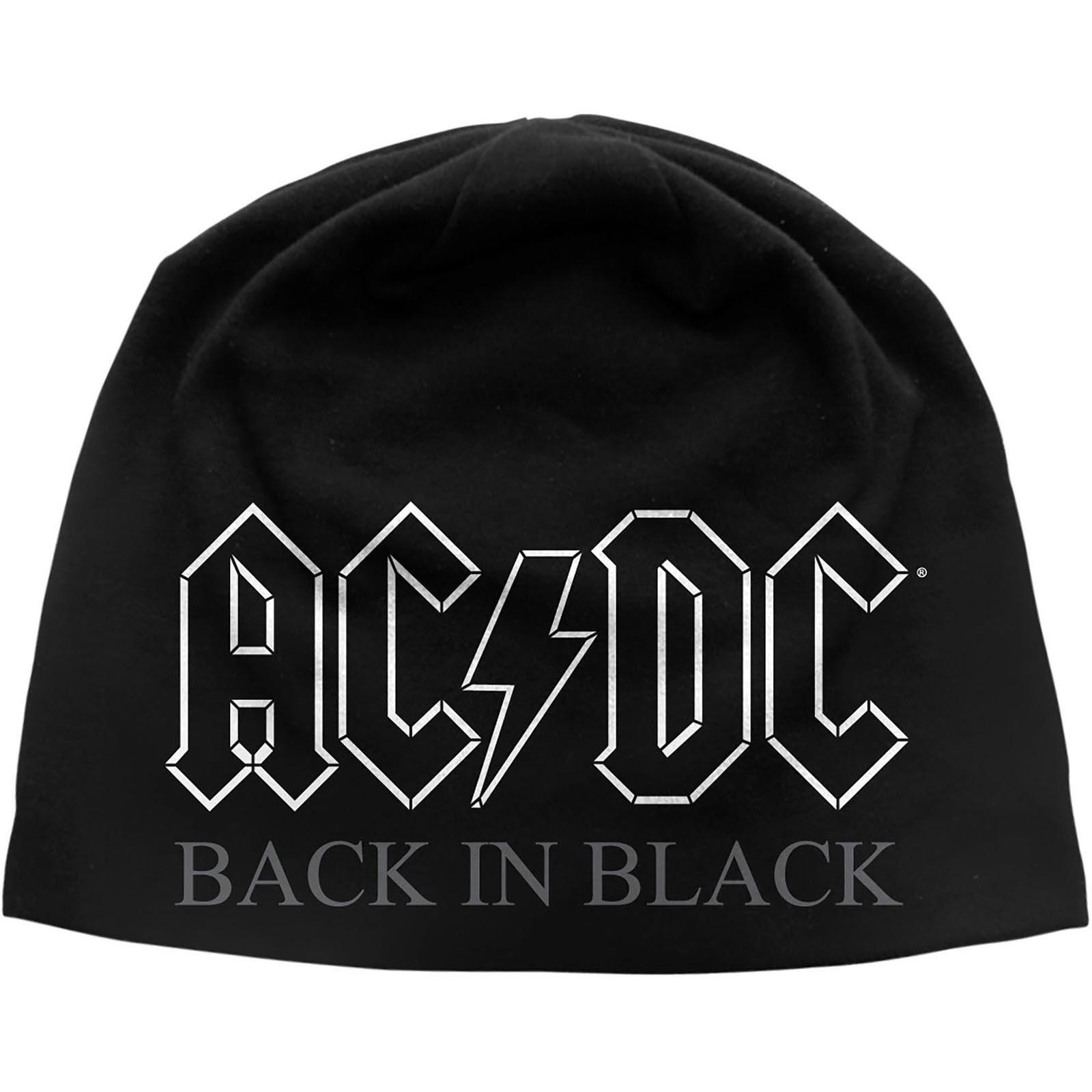 Berretto nero unisex per adulti con retro AC/DC One Size bianco/nero
