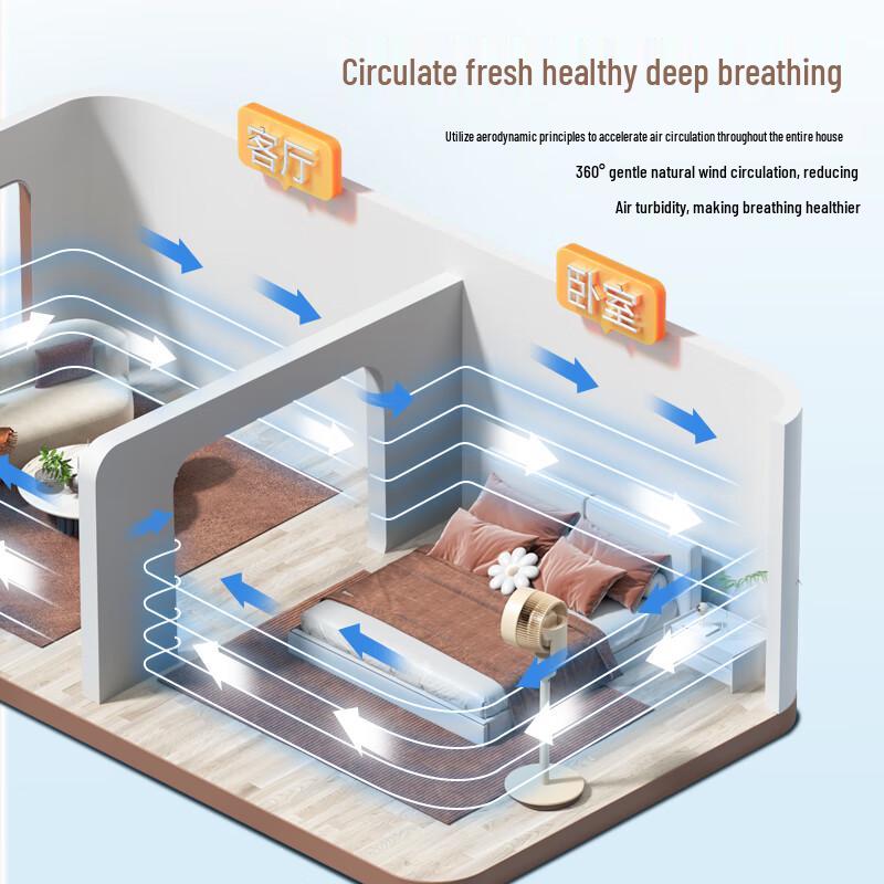 Xiyou Air Circulating Floor Fan, Detachable with Large Airflow CN Plug (adapter Included)