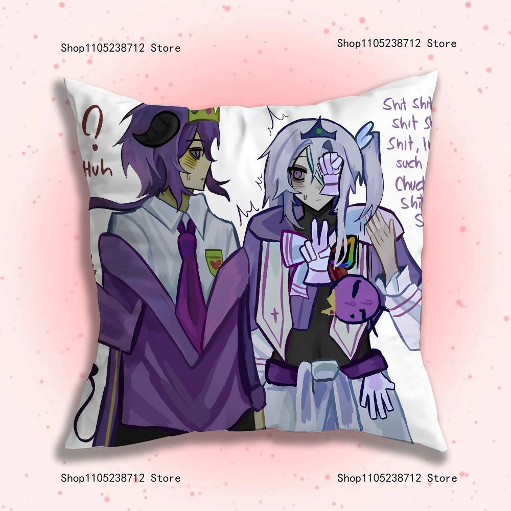 Wemmbu Eggchan Tax Duo Anime Pillow Case Anti-dustmite Pillowcase Invisible zipper silky short plush Sofa cushion cover