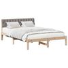 Brown and Taupe Bed Frame 140 X 200 Cm Solid Pine Wood