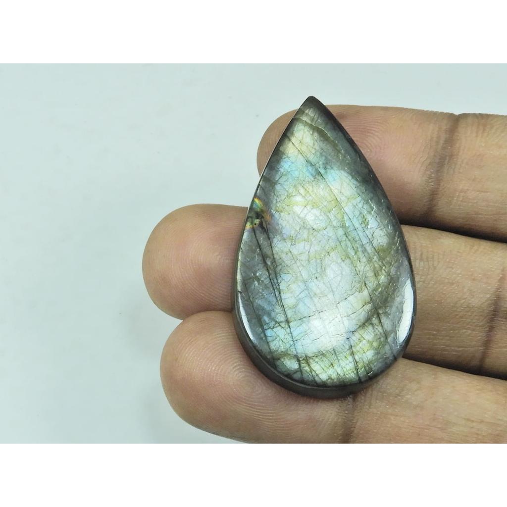 23X41X06MM Natural Purple Spectrolite Labradorite Pear Cabochon Gemstone G-16