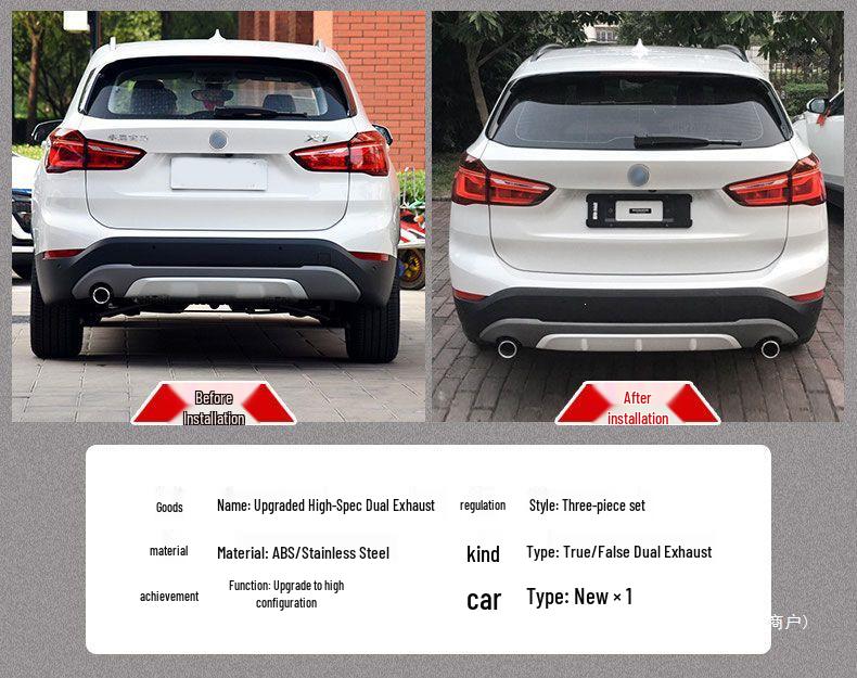 Exhaust Tailpipe Decoration for BMW X1 (2016-2019) 1.5T/2.0T Dual Exhaust Models