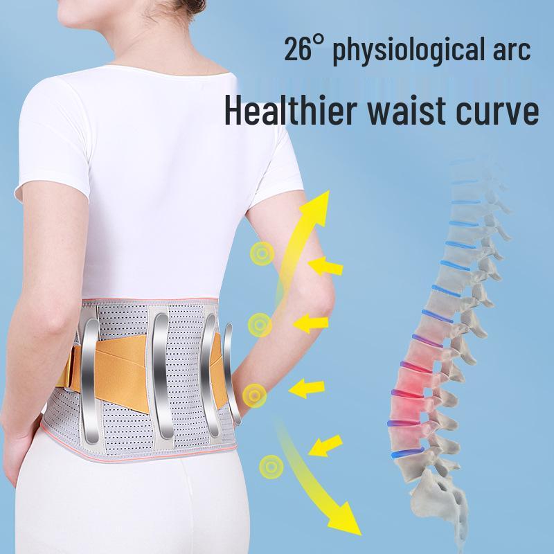 Ultra-thin Breathable Lumbar Support Waist Trainer for Yoga with Strong Self-heating Support
