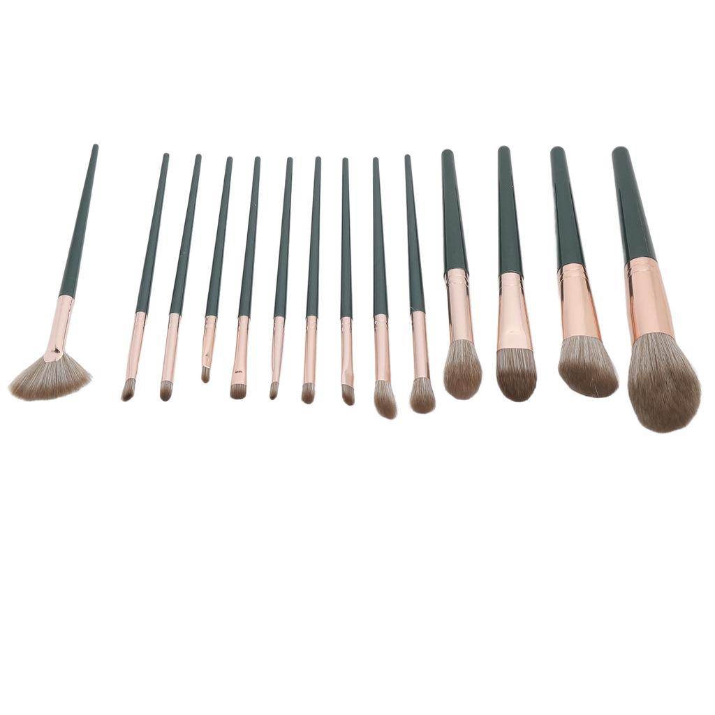 Set 14 Pennelli Trucco Polvere Correttore Fard Ombretti Blush con Verde St