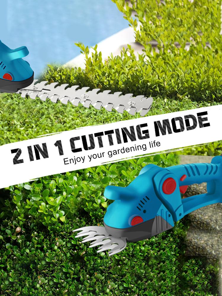 2 In 1 Electric Hedge Trimmer High Power Handheld Household Lawn Mower Garden Scissors Power Tool For Makita 21V Battery