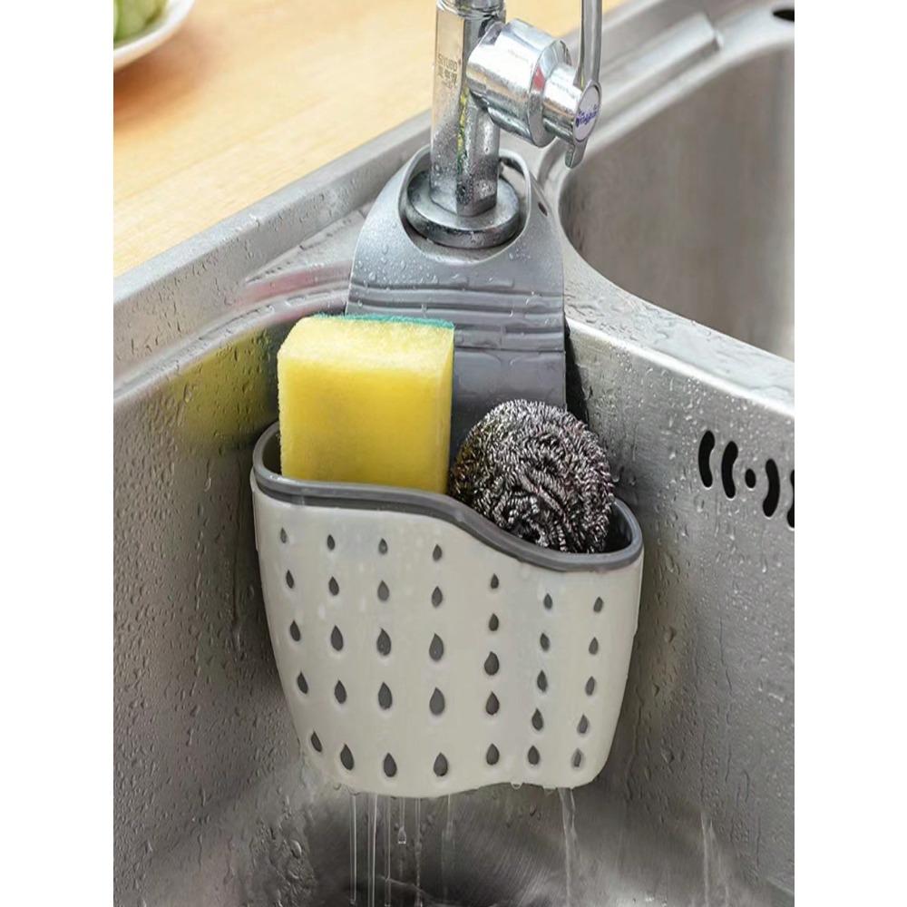 

1 шт. пластиковая корзина для слива раковины стеллаж для хранения небольших кухонных принадлежностей, посуды, овощей, фруктов, с подвесным дизайном