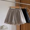Summer High Waist 3D Floral Bubble A Line Wide Leg Shorts Loose Casual Chiffon Clothes