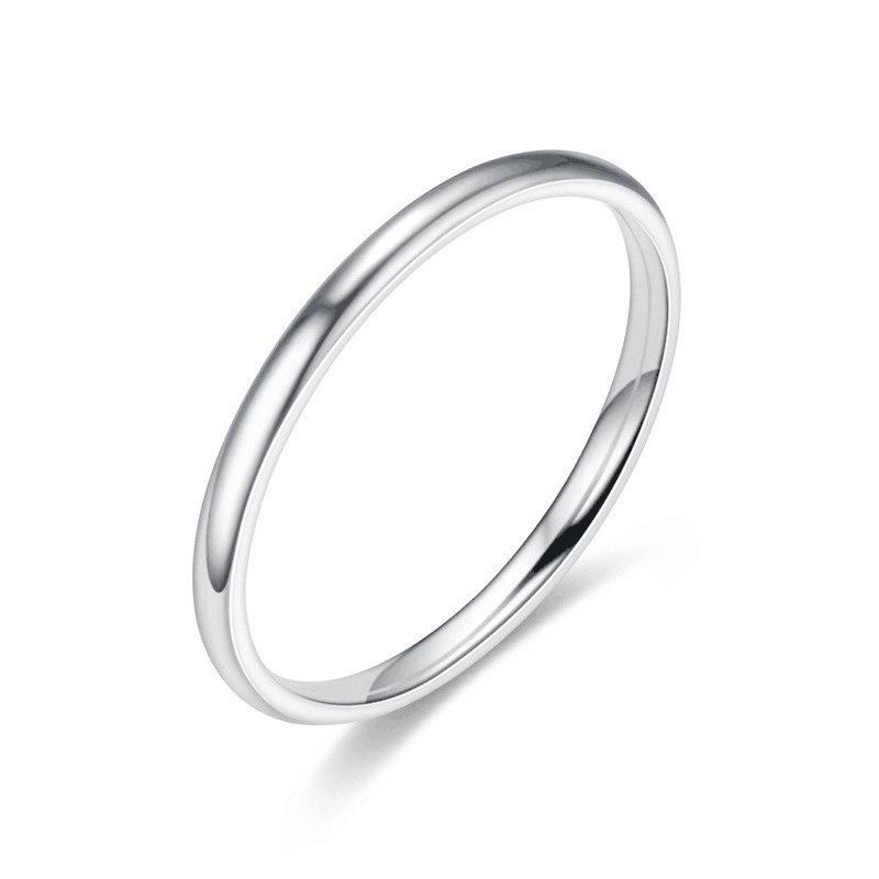 European & American Titanium Steel Ring: Women s Engravable Plain Band, Simple Korean-Style Smooth Couple Design Size 6