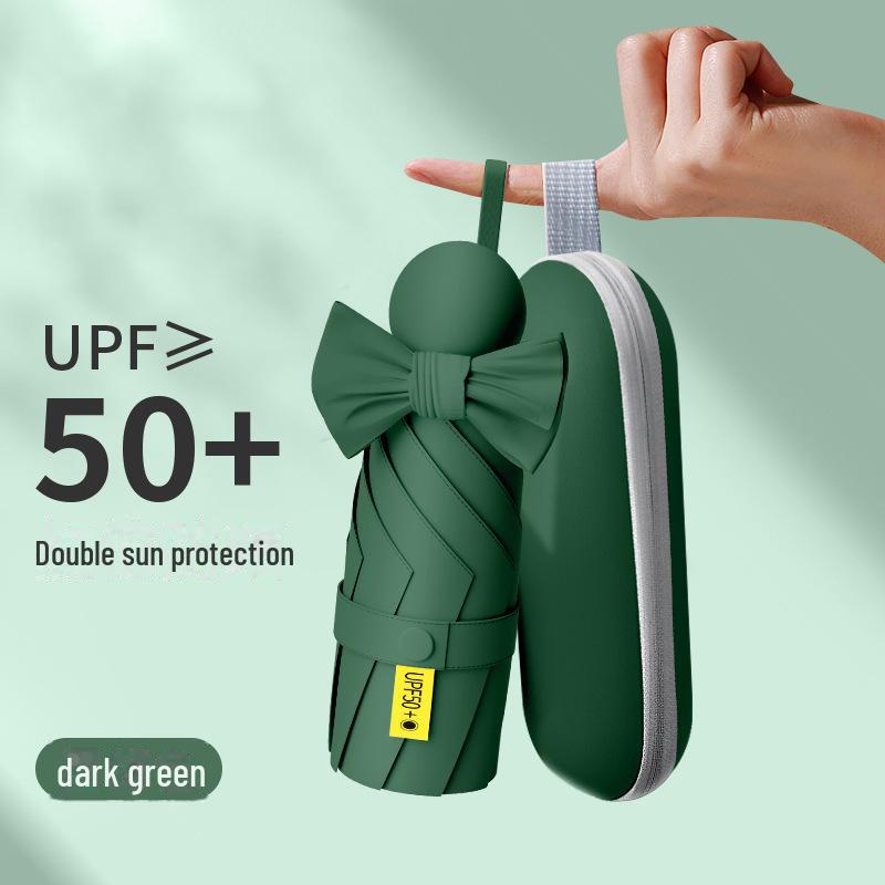 Compact Capsule Umbrella: 50% Foldable, Portable, Pocket-Size for Sunny and Rainy Days