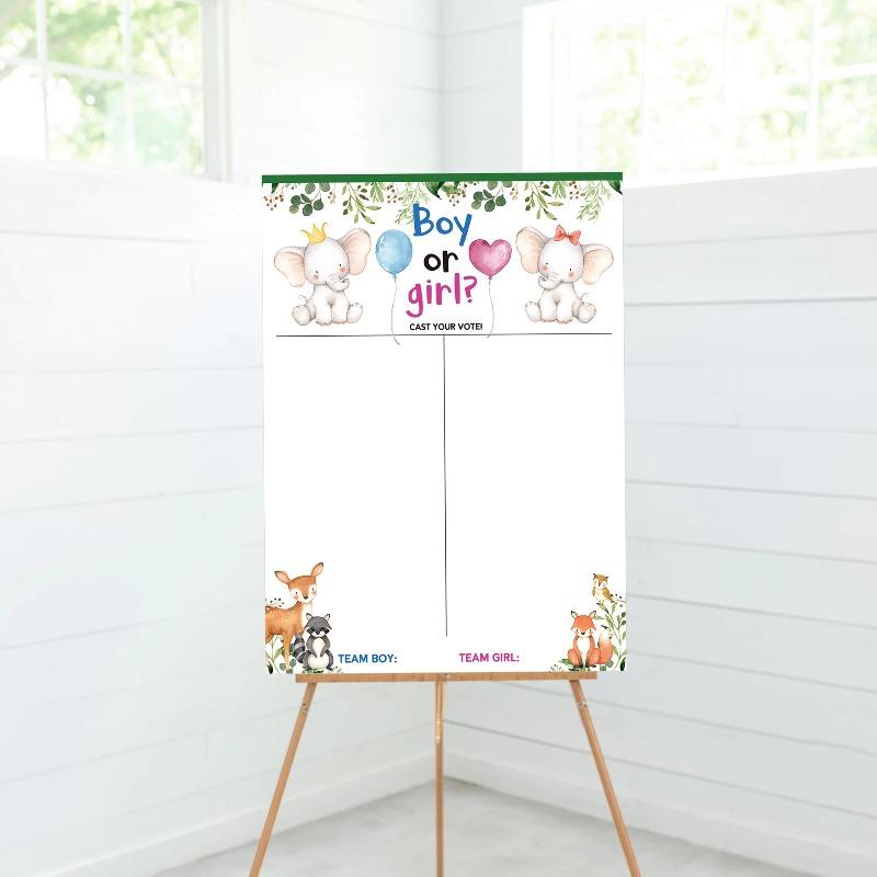 Baby Reveal Party Game Card Set - Gender Prediction & Baby Shower Activity Games for Birthday Party Including 'Baby Bingo'