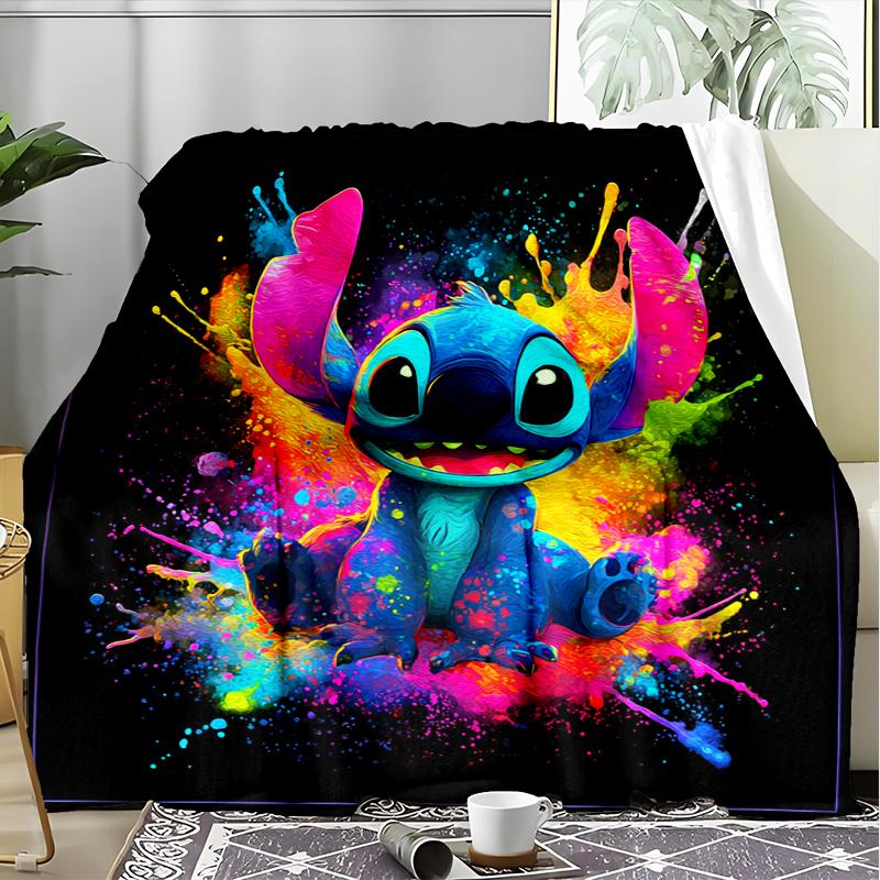 1PC Cartoon Aloha Alien 626 Printed Soft Flannel Blanket Throw for Adult Bedroom Living Room Sofa Camping Travel Fan Gifts Christmas Gifts