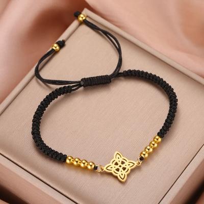 Halloween Witches Knot Bracelet Stainless Steel Adjustable Witchcraft Jewelry Irish Lucky Amulet Gift for Women Men