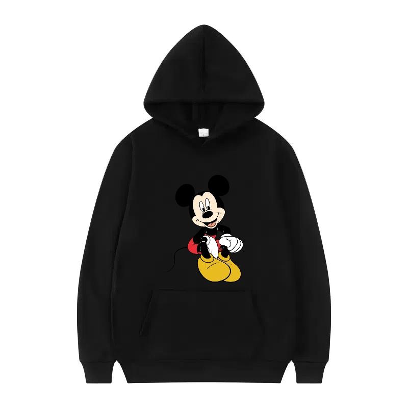Disney Mickey Mouse Pattern Woman Streetwear Loose Grey Winter Tops Clothes Pullovers Ladies Cheap 90s Hoodies Men Sweatshirts