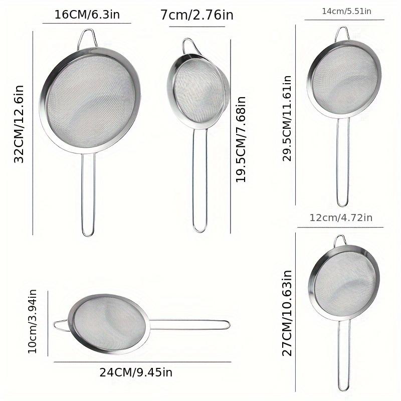 Stainless Steel Colander Kitchen Household Mesh Oil Drain Ladle Bean Curd Tip Ear Mesh Flour Filter Sieve