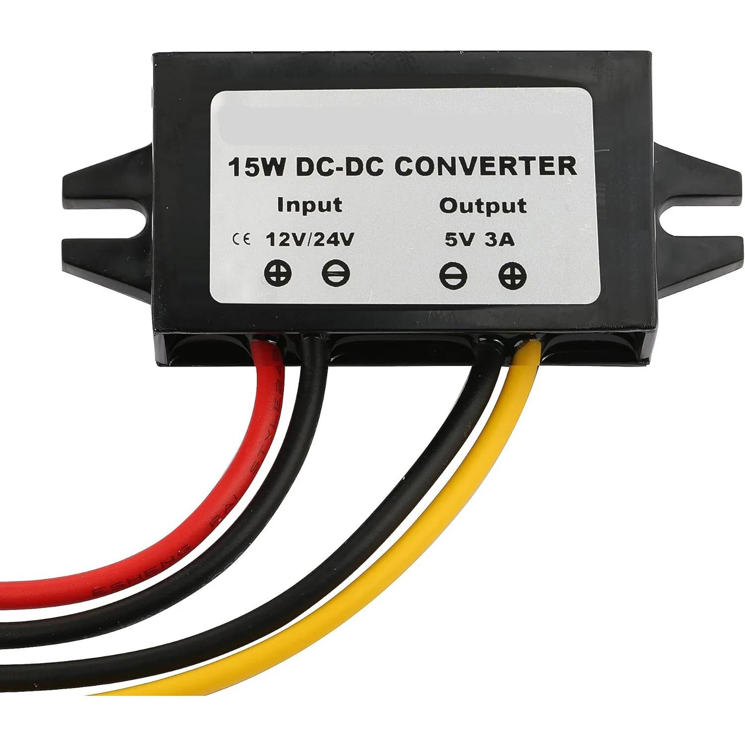 

Waterproof 12V/24V to 5V Converter DC-DC Buck Module Power Adapter USB-A Female/C Type/Dual USB/Open Wire Connector