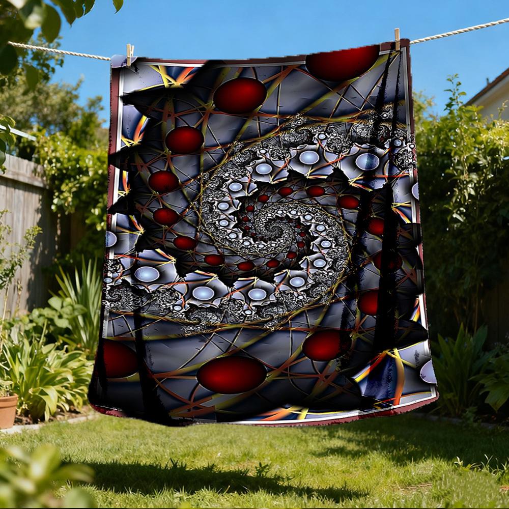 

1pc Abstract Artwork Print Outdoor Blanket, Lightweight Polyester, 80x120cm