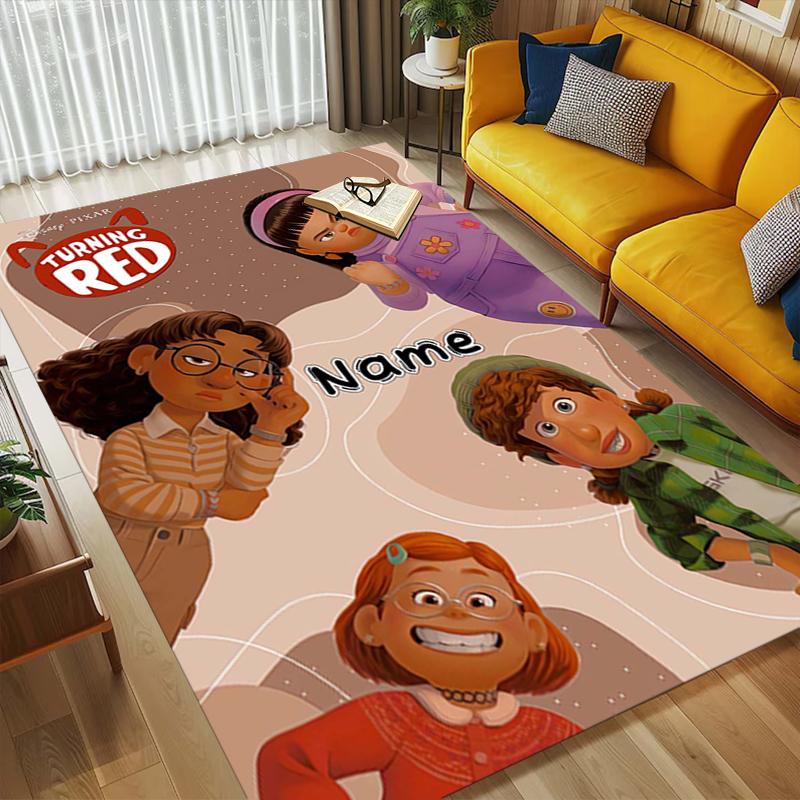Custom Name Friendship Adventure Living Room Non-Slip Area Rug Soft Carpet for Bedroom Kids Playroom Sofa Office Home Decor Doormat