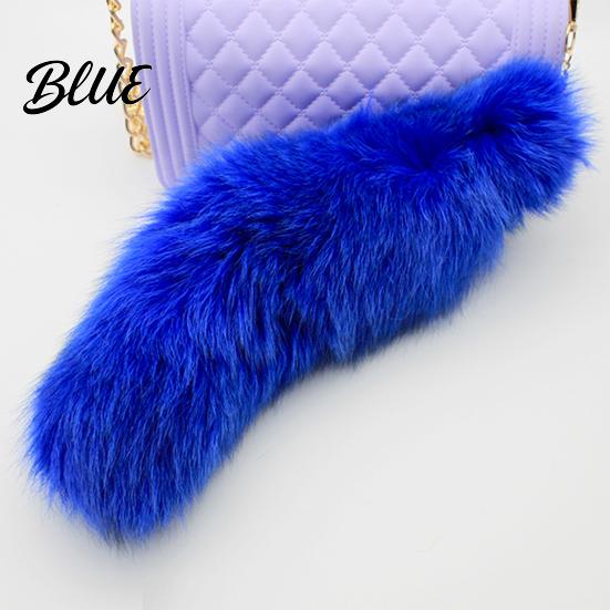 Rotatable Lobster Clasp Keychain Extra Large Fake Fox Tail Oversized
