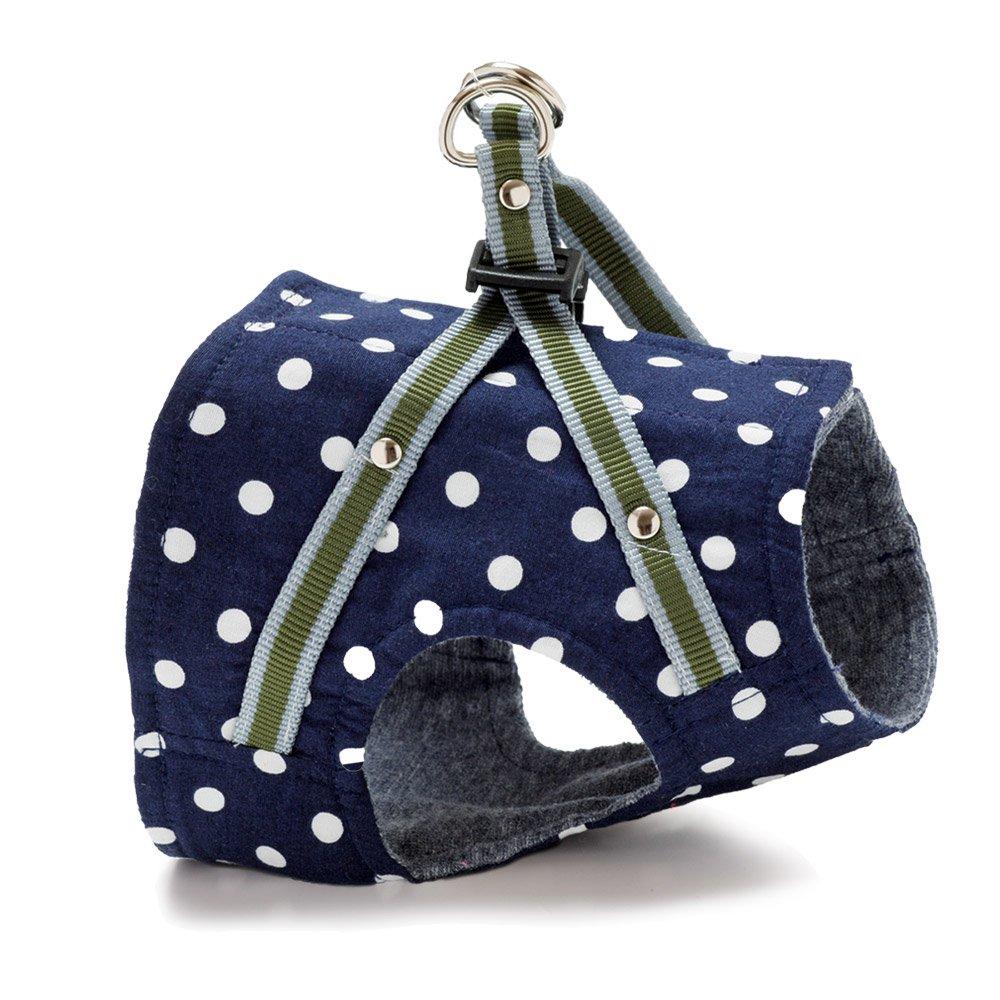 

Кошачий жилет-шлейка L, в горошек, темно-синий,